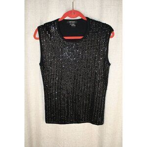 Women's Karen Kane Black Sequin Tank Medium